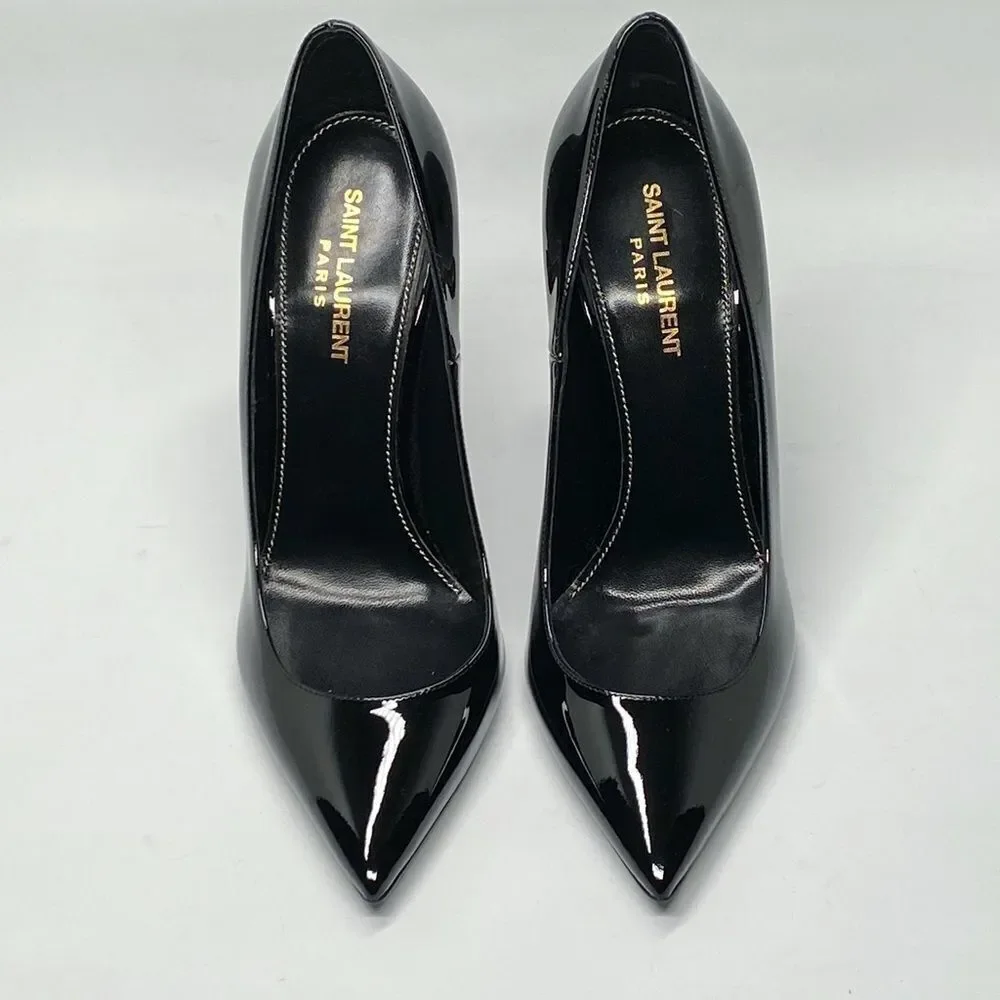 Saint Laurent Opyum Point-Toe Patent Leather Pumps size 39.5 - Picture 5 of 16
